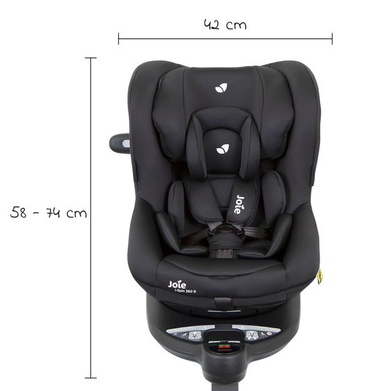 joie Reboarder-Kindersitz i-Spin 360 R i-Size - ab Geburt - 4 Jahre (40-105 cm) mit Isofix-Basis - Coal