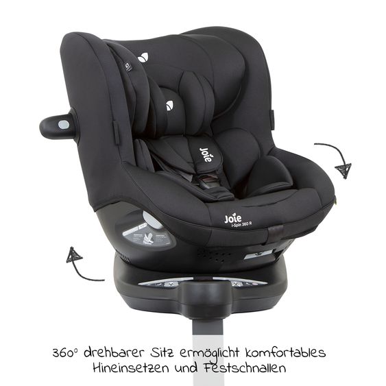 joie Reboarder-Kindersitz i-Spin 360 R i-Size - ab Geburt - 4 Jahre (40-105 cm) mit Isofix-Basis - Coal