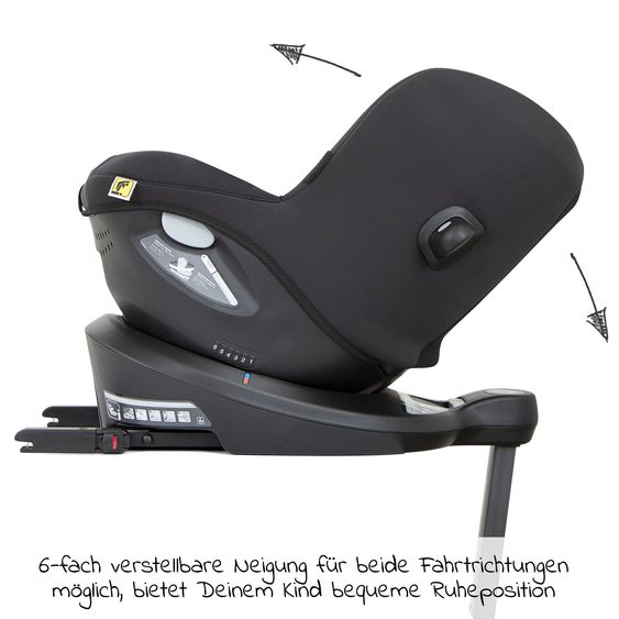 joie Reboarder-Kindersitz i-Spin 360 R i-Size - ab Geburt - 4 Jahre (40-105 cm) mit Isofix-Basis - Coal