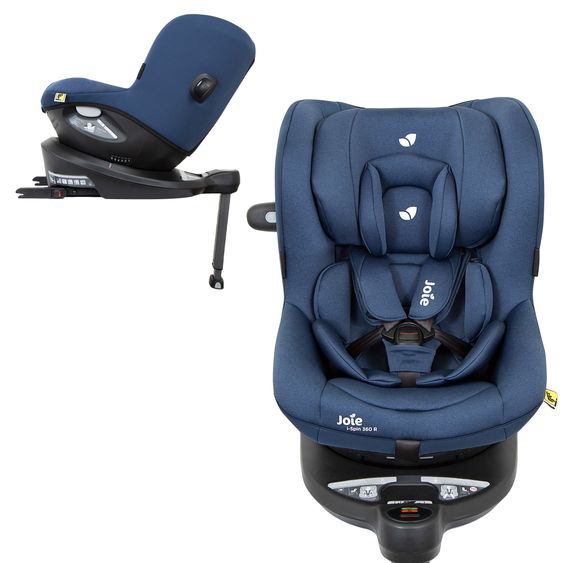 joie Reboarder-Kindersitz i-Spin 360 R i-Size - ab Geburt - 4 Jahre (40-105 cm) mit Isofix-Basis - Deep Sea