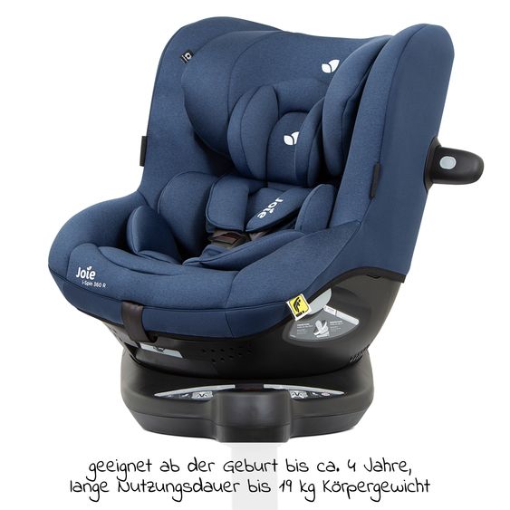 joie Reboarder-Kindersitz i-Spin 360 R i-Size - ab Geburt - 4 Jahre (40-105 cm) mit Isofix-Basis - Deep Sea