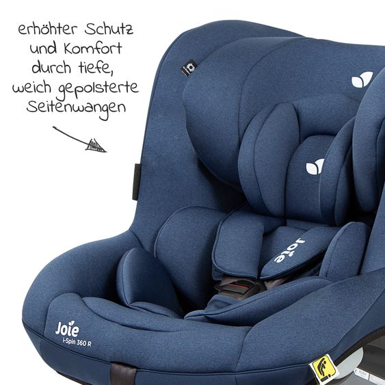 joie Reboarder-Kindersitz i-Spin 360 R i-Size - ab Geburt - 4 Jahre (40-105 cm) mit Isofix-Basis - Deep Sea