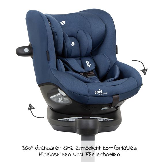 joie Reboarder-Kindersitz i-Spin 360 R i-Size - ab Geburt - 4 Jahre (40-105 cm) mit Isofix-Basis - Deep Sea