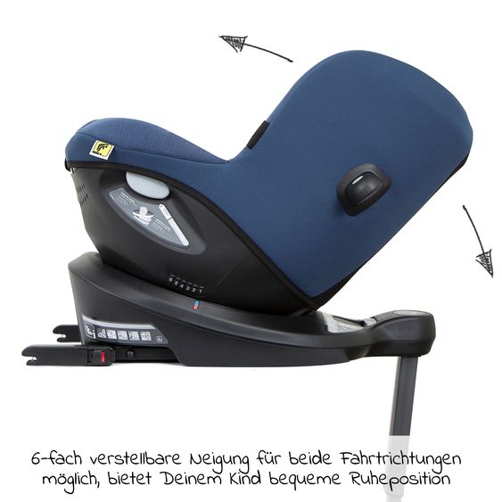 joie Reboarder-Kindersitz i-Spin 360 R i-Size - ab Geburt - 4 Jahre (40-105 cm) mit Isofix-Basis - Deep Sea