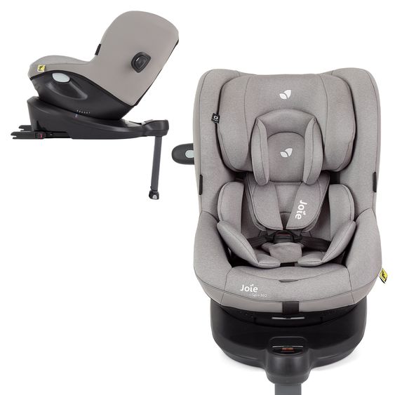 joie Reboarder-Kindersitz i-Spin 360 R i-Size - ab Geburt - 4 Jahre (40-105 cm) mit Isofix-Basis - Gray Flannel