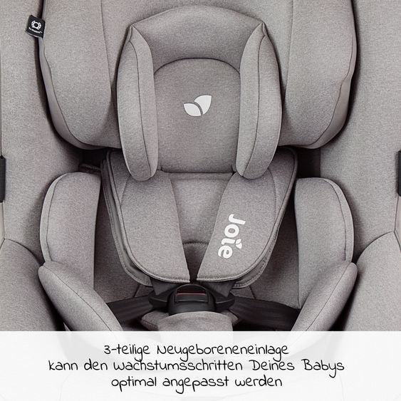 joie Reboarder-Kindersitz i-Spin 360 R i-Size - ab Geburt - 4 Jahre (40-105 cm) mit Isofix-Basis - Gray Flannel