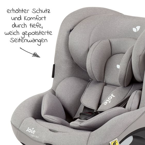 joie Reboarder-Kindersitz i-Spin 360 R i-Size - ab Geburt - 4 Jahre (40-105 cm) mit Isofix-Basis - Gray Flannel