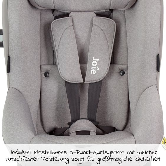 joie Reboarder-Kindersitz i-Spin 360 R i-Size - ab Geburt - 4 Jahre (40-105 cm) mit Isofix-Basis - Gray Flannel