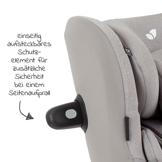 joie Reboarder-Kindersitz i-Spin 360 R i-Size - ab Geburt - 4 Jahre (40-105 cm) mit Isofix-Basis - Gray Flannel