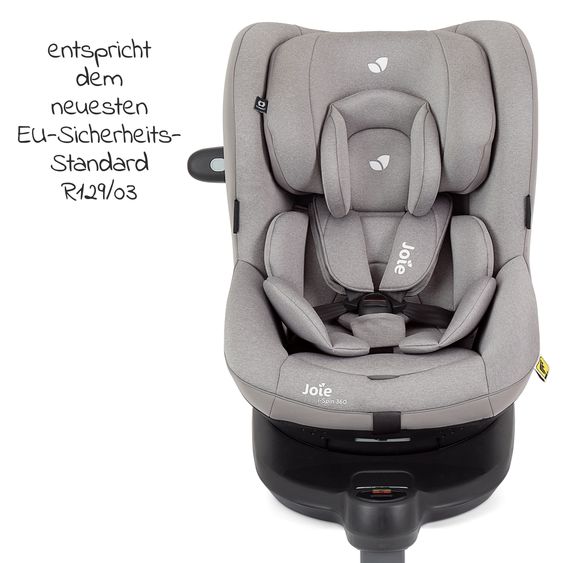 joie Reboarder-Kindersitz i-Spin 360 R i-Size - ab Geburt - 4 Jahre (40-105 cm) mit Isofix-Basis - Gray Flannel