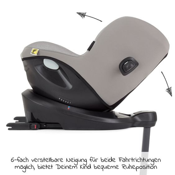 joie Reboarder-Kindersitz i-Spin 360 R i-Size - ab Geburt - 4 Jahre (40-105 cm) mit Isofix-Basis - Gray Flannel