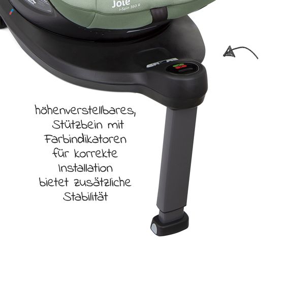 joie Reboarder-Kindersitz i-Spin 360 R i-Size - ab Geburt - 4 Jahre (40-105 cm) mit Isofix-Basis - Laurel