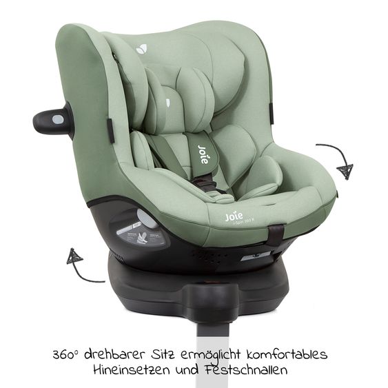 joie Reboarder-Kindersitz i-Spin 360 R i-Size - ab Geburt - 4 Jahre (40-105 cm) mit Isofix-Basis - Laurel