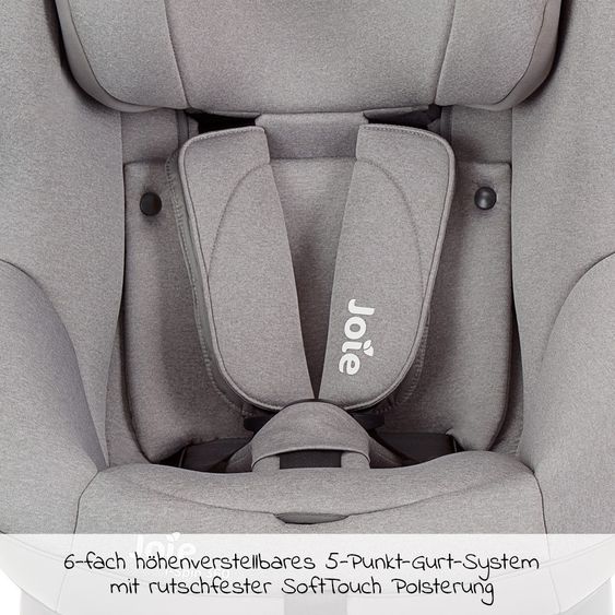 joie Reboarder-Kindersitz i-Spin 360 R i-Size - ab Geburt - 4 Jahre (40-105 cm) mit Isofix-Basis + Zubehörpaket - Gray Flannel
