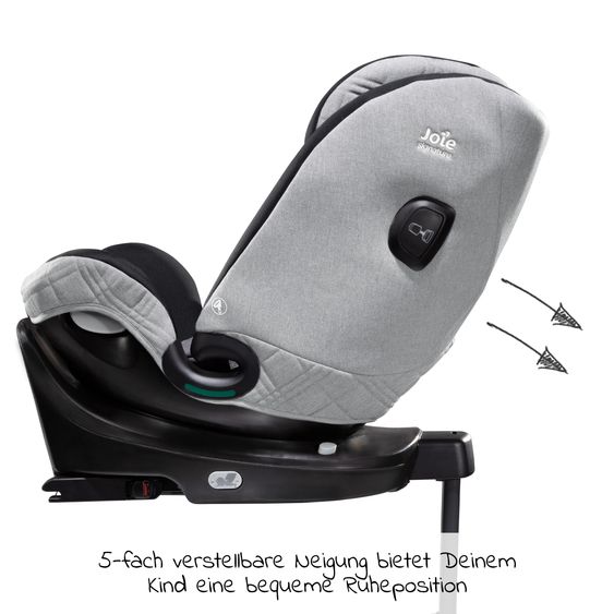 Joie Signature Reboarder-Kindersitz i-Spin XL i-Size ab Geburt - 12 Jahre (40 cm - 150 cm) 360° drehbar inkl. Isofix-Basis - Signature - Carbon