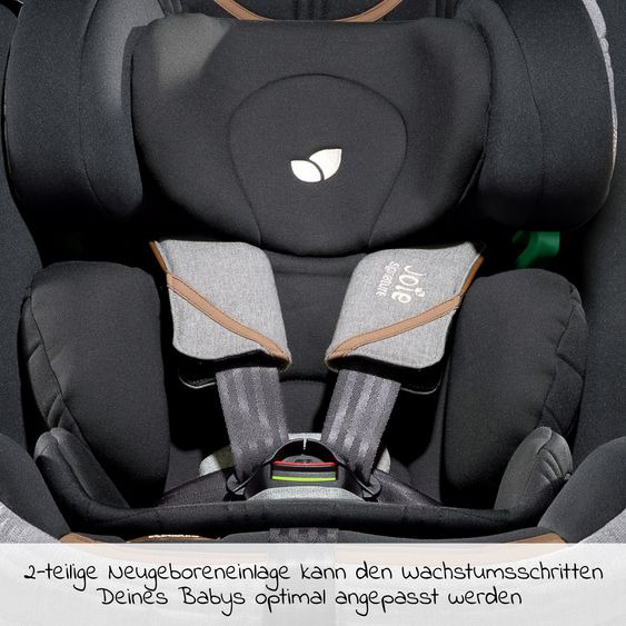 Joie Signature Reboarder-Kindersitz i-Spin XL i-Size ab Geburt - 12 Jahre (40 cm - 150 cm) 360° drehbar inkl. Isofix-Basis - Signature - Carbon