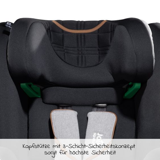 Joie Signature Reboarder-Kindersitz i-Spin XL i-Size ab Geburt - 12 Jahre (40 cm - 150 cm) 360° drehbar inkl. Isofix-Basis - Signature - Carbon