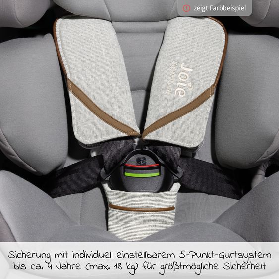 Joie Signature Reboarder-Kindersitz i-Spin XL i-Size ab Geburt - 12 Jahre (40 cm - 150 cm) 360° drehbar inkl. Isofix-Basis - Signature - Carbon