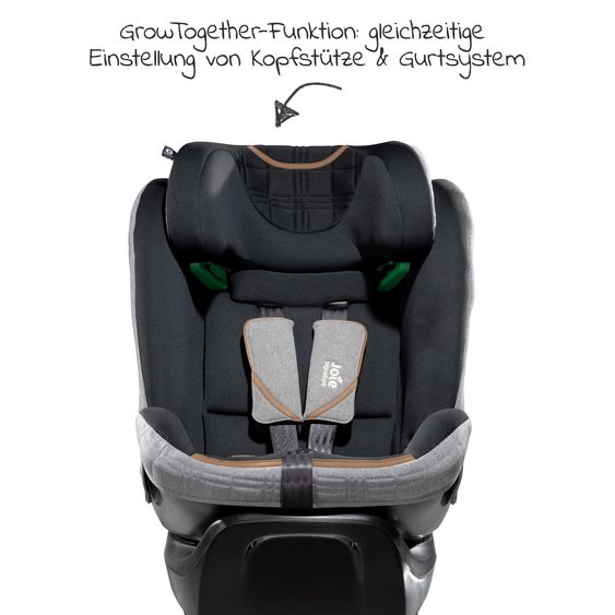 Joie Signature Reboarder-Kindersitz i-Spin XL i-Size ab Geburt - 12 Jahre (40 cm - 150 cm) 360° drehbar inkl. Isofix-Basis - Signature - Carbon