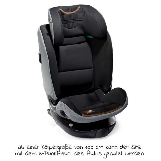 Joie Signature Reboarder-Kindersitz i-Spin XL i-Size ab Geburt - 12 Jahre (40 cm - 150 cm) 360° drehbar inkl. Isofix-Basis - Signature - Carbon