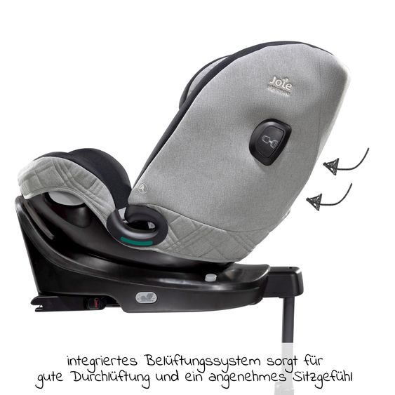 Joie Signature Reboarder-Kindersitz i-Spin XL i-Size ab Geburt - 12 Jahre (40 cm - 150 cm) 360° drehbar inkl. Isofix-Basis - Signature - Carbon