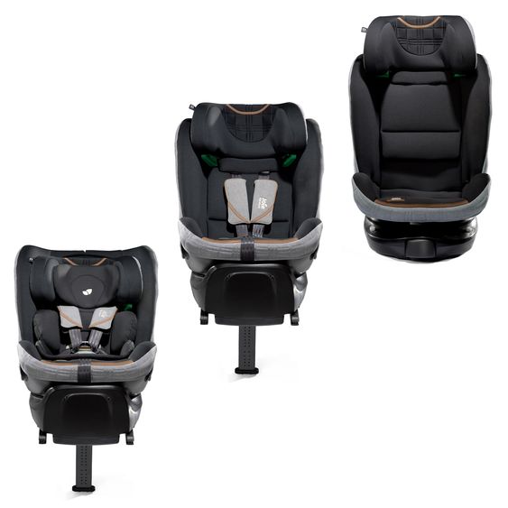 Joie Signature Reboarder-Kindersitz i-Spin XL i-Size ab Geburt - 12 Jahre (40 cm - 150 cm) 360° drehbar inkl. Isofix-Basis - Signature - Carbon