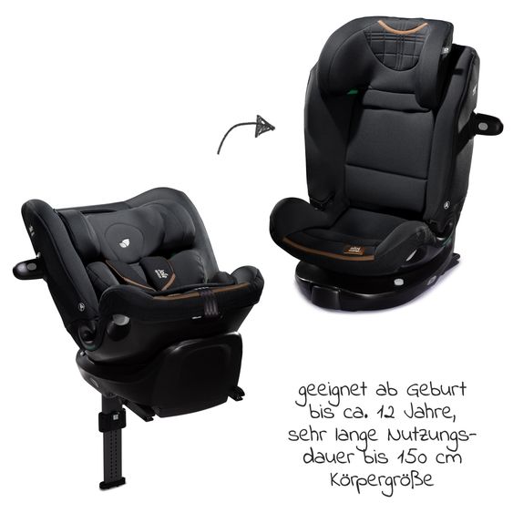 Joie Signature Reboarder child seat i-Spin XL i-Size from birth - 12 years (40 cm - 150 cm) 360° rotatable incl. Isofix base - Signature - Eclipse