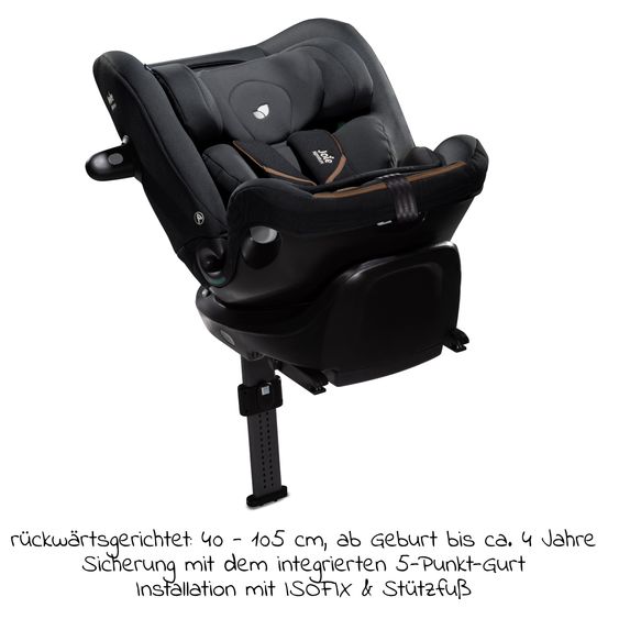 Joie Signature Reboarder child seat i-Spin XL i-Size from birth - 12 years (40 cm - 150 cm) 360° rotatable incl. Isofix base - Signature - Eclipse