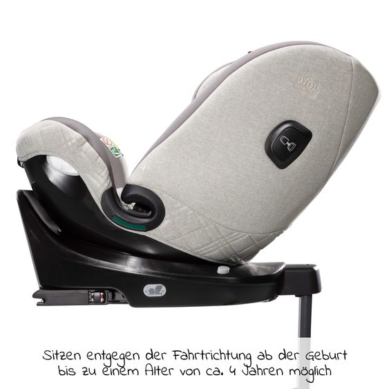 Joie Signature Reboarder-Kindersitz i-Spin XL i-Size ab Geburt - 12 Jahre (40 cm - 150 cm) 360° drehbar inkl. Isofix-Basis - Signature - Oyster