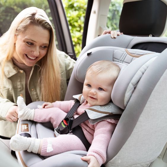 Joie Signature Reboarder-Kindersitz i-Spin XL i-Size ab Geburt - 12 Jahre (40 cm - 150 cm) 360° drehbar inkl. Isofix-Basis - Signature - Oyster