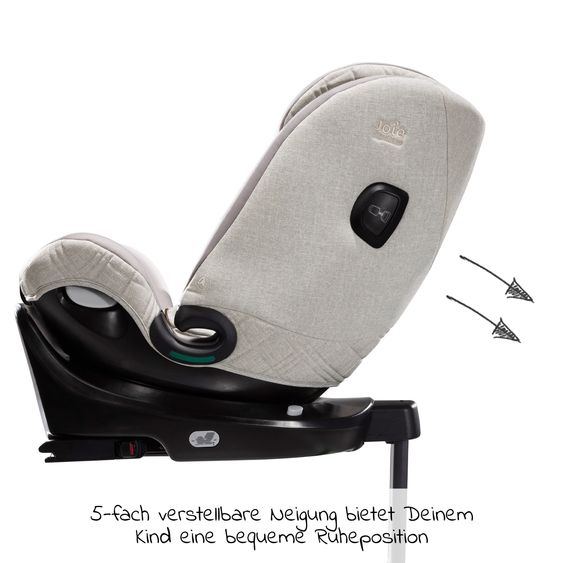 Joie Signature Reboarder-Kindersitz i-Spin XL i-Size ab Geburt - 12 Jahre (40 cm - 150 cm) 360° drehbar inkl. Isofix-Basis - Signature - Oyster