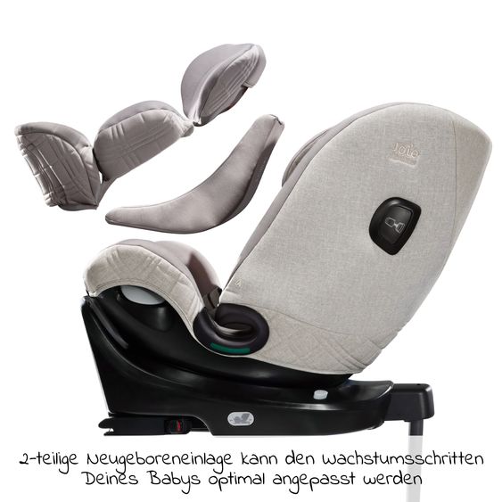 Joie Signature Reboarder-Kindersitz i-Spin XL i-Size ab Geburt - 12 Jahre (40 cm - 150 cm) 360° drehbar inkl. Isofix-Basis - Signature - Oyster