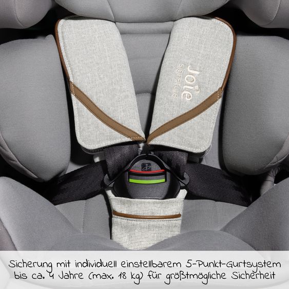 Joie Signature Reboarder-Kindersitz i-Spin XL i-Size ab Geburt - 12 Jahre (40 cm - 150 cm) 360° drehbar inkl. Isofix-Basis - Signature - Oyster