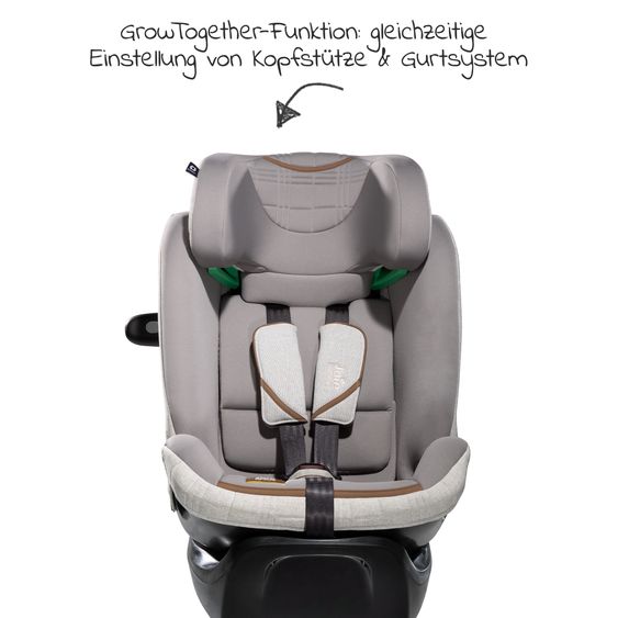 Joie Signature Reboarder-Kindersitz i-Spin XL i-Size ab Geburt - 12 Jahre (40 cm - 150 cm) 360° drehbar inkl. Isofix-Basis - Signature - Oyster