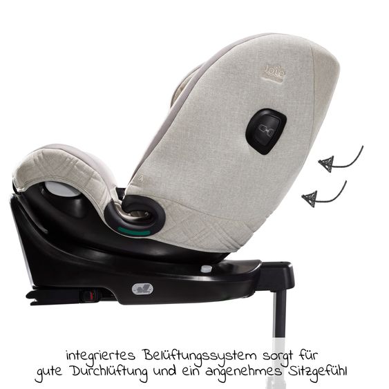 Joie Signature Reboarder-Kindersitz i-Spin XL i-Size ab Geburt - 12 Jahre (40 cm - 150 cm) 360° drehbar inkl. Isofix-Basis - Signature - Oyster