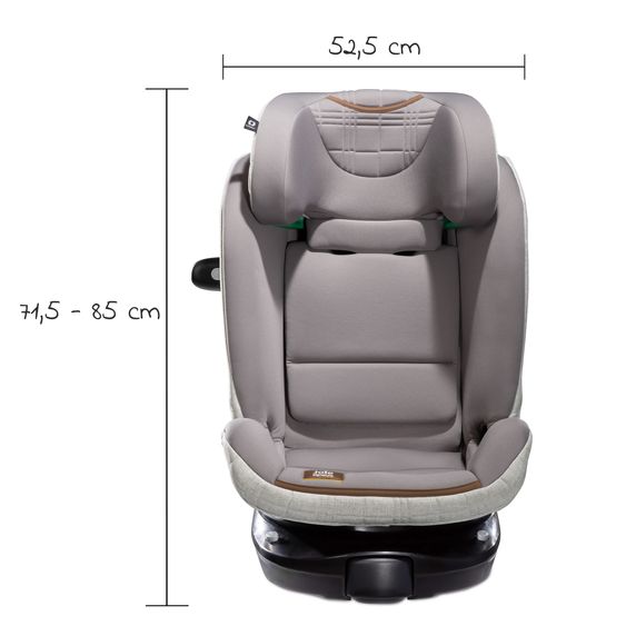 Joie Signature Reboarder-Kindersitz i-Spin XL i-Size ab Geburt - 12 Jahre (40 cm - 150 cm) 360° drehbar inkl. Isofix-Basis - Signature - Oyster
