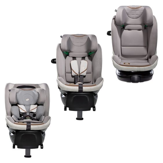 Joie Signature Reboarder-Kindersitz i-Spin XL i-Size ab Geburt - 12 Jahre (40 cm - 150 cm) 360° drehbar inkl. Isofix-Basis - Signature - Oyster