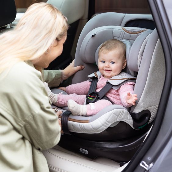 Joie Signature Reboarder-Kindersitz i-Spin XL i-Size ab Geburt - 12 Jahre (40 cm - 150 cm) 360° drehbar inkl. Isofix-Basis - Signature - Oyster