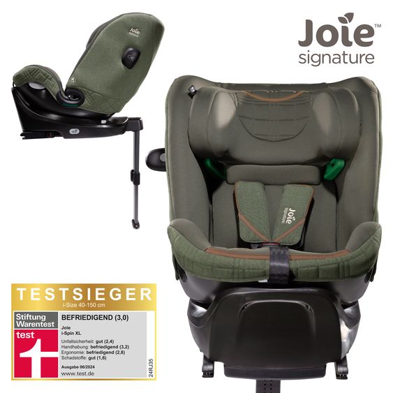 Joie Signature Reboarder-Kindersitz i-Spin XL i-Size ab Geburt - 12 Jahre (40 cm - 150 cm) 360° drehbar inkl. Isofix-Basis - Signature - Pine