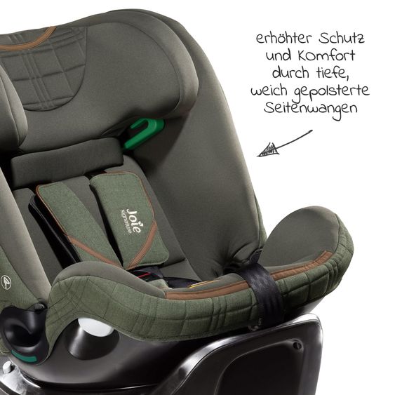 Joie Signature Reboarder-Kindersitz i-Spin XL i-Size ab Geburt - 12 Jahre (40 cm - 150 cm) 360° drehbar inkl. Isofix-Basis - Signature - Pine