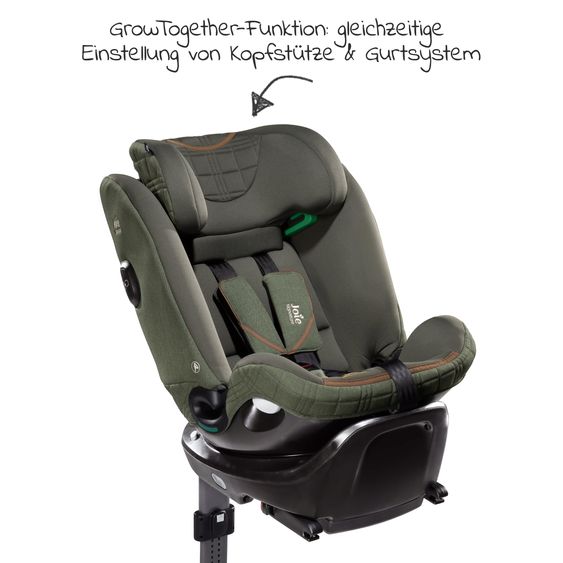 Joie Signature Reboarder-Kindersitz i-Spin XL i-Size ab Geburt - 12 Jahre (40 cm - 150 cm) 360° drehbar inkl. Isofix-Basis - Signature - Pine