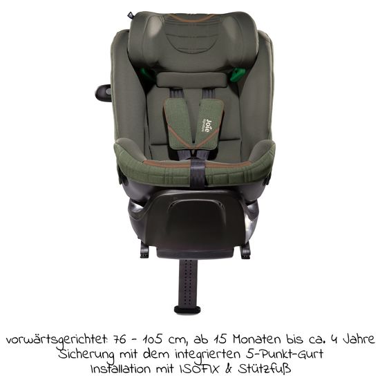 Joie Signature Reboarder-Kindersitz i-Spin XL i-Size ab Geburt - 12 Jahre (40 cm - 150 cm) 360° drehbar inkl. Isofix-Basis - Signature - Pine