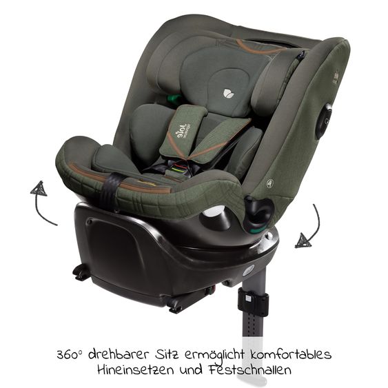 Joie Signature Reboarder-Kindersitz i-Spin XL i-Size ab Geburt - 12 Jahre (40 cm - 150 cm) 360° drehbar inkl. Isofix-Basis - Signature - Pine