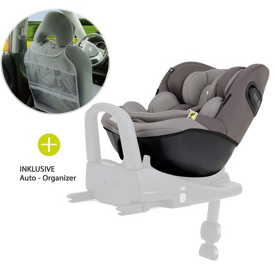 joie Reboarder-Kindersitz i-Venture R i-Size - ab Geburt - 4 Jahre (40-105 cm) inkl. Auto - Organizer - Dark Pewter