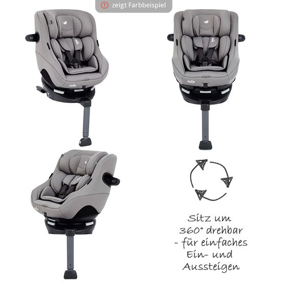 joie Reboarder-Kindersitz Spin 360 GT - Gruppe 0+/1 - ab Geburt - 4 Jahre (ab Geburt - 18 kg) mit Isofix-Basis inkl. Auto - Organizer - Laurel