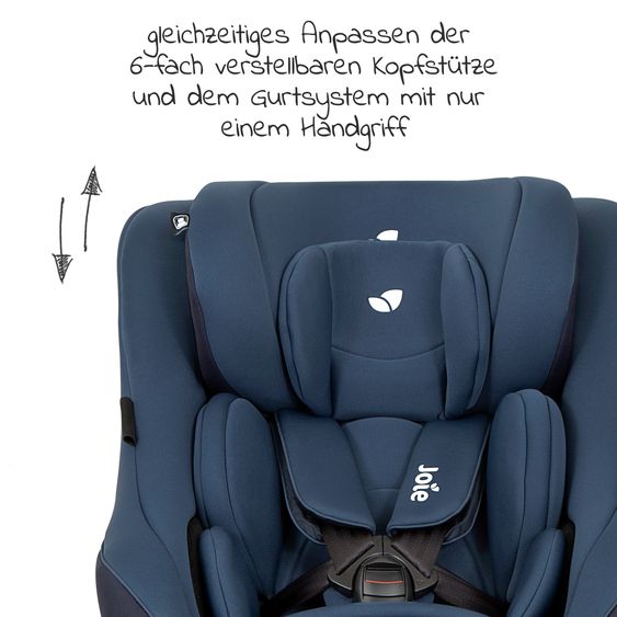 joie Reboarder-Kindersitz Spin 360 GT - Gruppe 0+/1 - ab Geburt - 4 Jahre (ab Geburt-18 kg) mit Isofix-Basis - Deep Sea