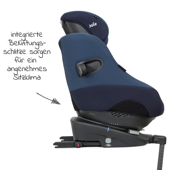 joie Reboarder-Kindersitz Spin 360 GT - Gruppe 0+/1 - ab Geburt - 4 Jahre (ab Geburt-18 kg) mit Isofix-Basis - Deep Sea