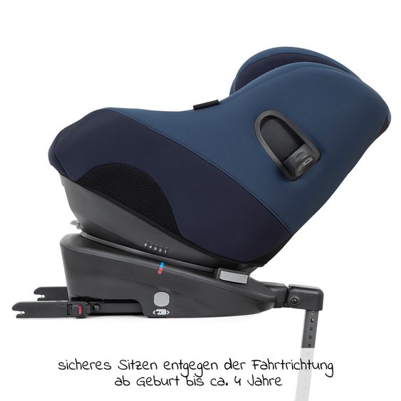 joie Reboarder-Kindersitz Spin 360 GT - Gruppe 0+/1 - ab Geburt - 4 Jahre (ab Geburt-18 kg) mit Isofix-Basis - Deep Sea