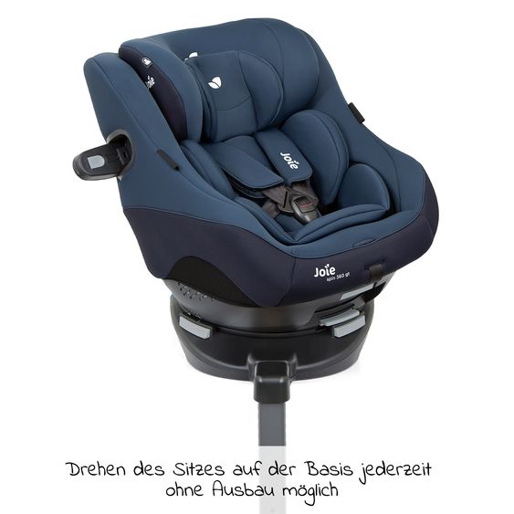 joie Reboarder-Kindersitz Spin 360 GT - Gruppe 0+/1 - ab Geburt - 4 Jahre (ab Geburt-18 kg) mit Isofix-Basis - Deep Sea