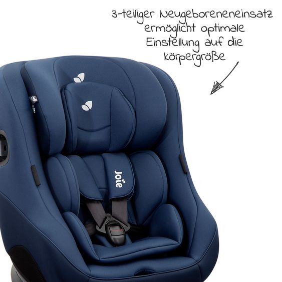 joie Reboarder-Kindersitz Spin 360 GT - Gruppe 0+/1 - ab Geburt - 4 Jahre (ab Geburt-18 kg) mit Isofix-Basis - Deep Sea